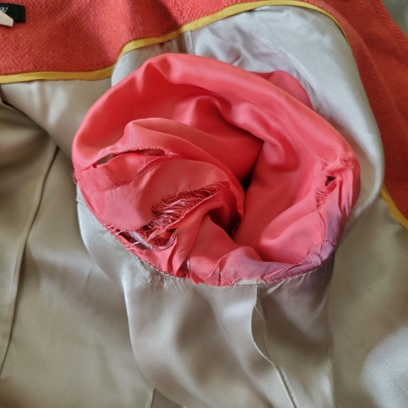 J CREW | Wool Herringbone Preppy Orange Bella Blazer Jacket (Size 4) - Picture 11 of 12